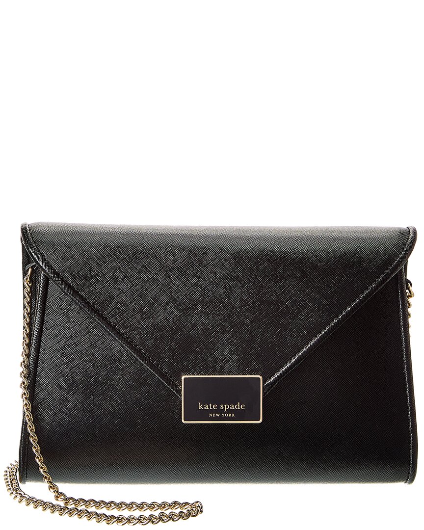 Kate Spade New York Anna Shiny Textured Leather Medium Envelope Clutch