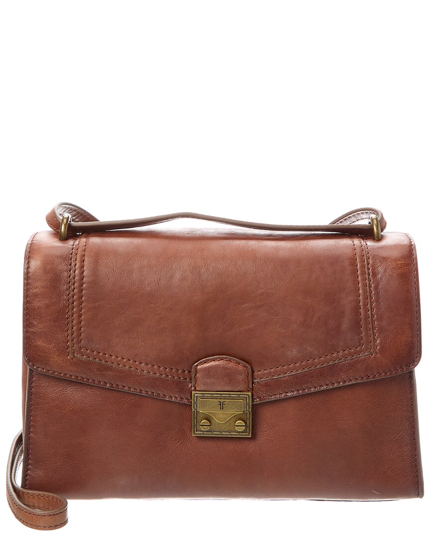 Frye Alex Flap Leather Shoulder Bag In Brown