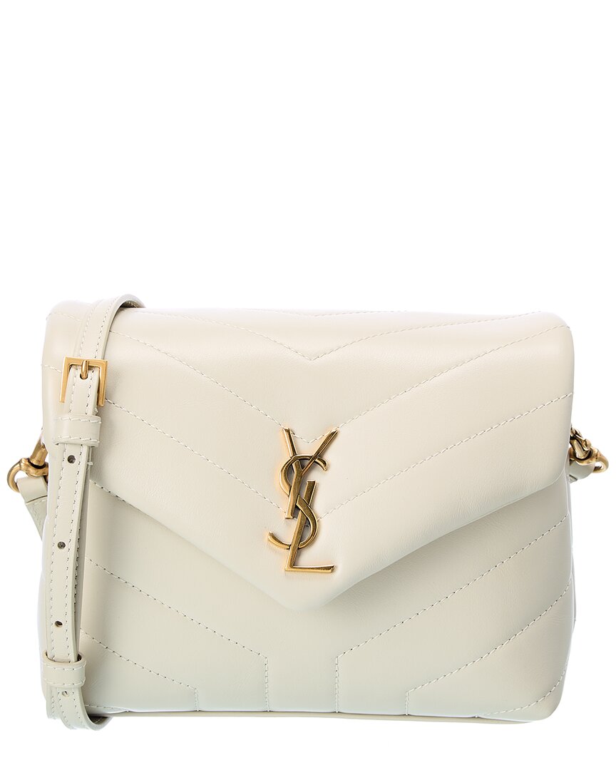 Saint Laurent Loulou Toy Quilted Leather Shoulder Bag In White
