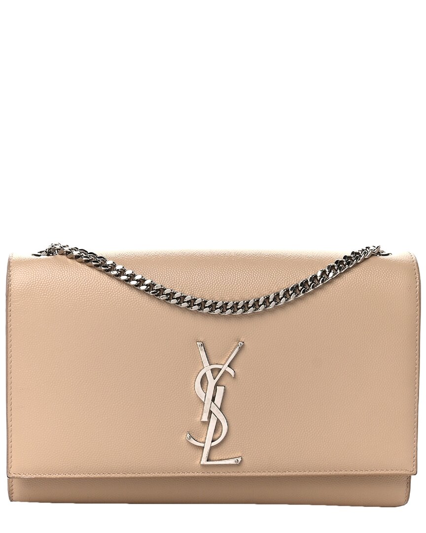 Saint Laurent Beige Grain De Poudre Leather Kate Tassel Satchel Shw (authentic  Pre-loved)