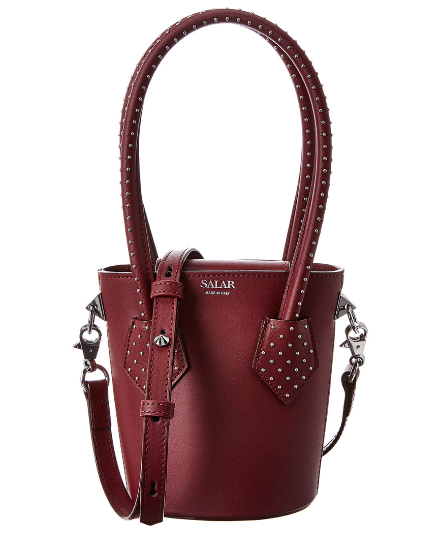 Image of Salar Milano Celia Dots Leather Bucket Bag