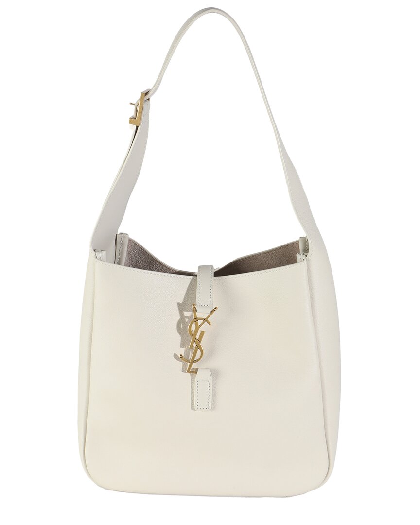 Saint Laurent Beige Leather Small Le 5 A 7 Soft Hobo (authentic Pre-loved)