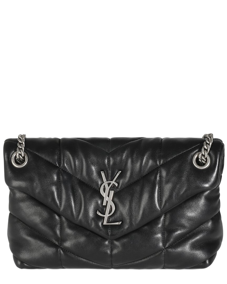 Saint Laurent Black Leather Small Loulou Puffer (authentic Pre-loved)