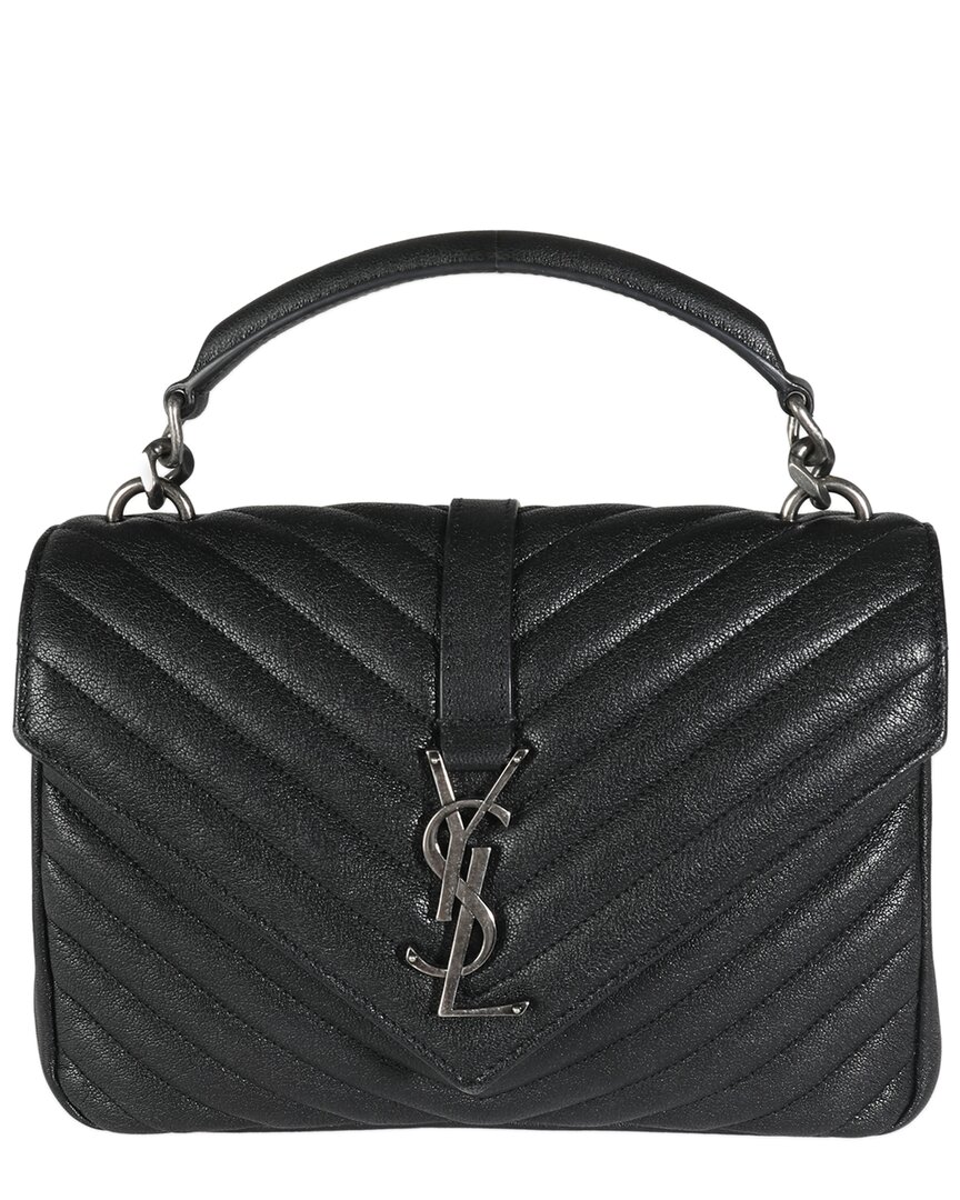 Saint Laurent Black Leather Medium College Bag (authentic Pre-loved)