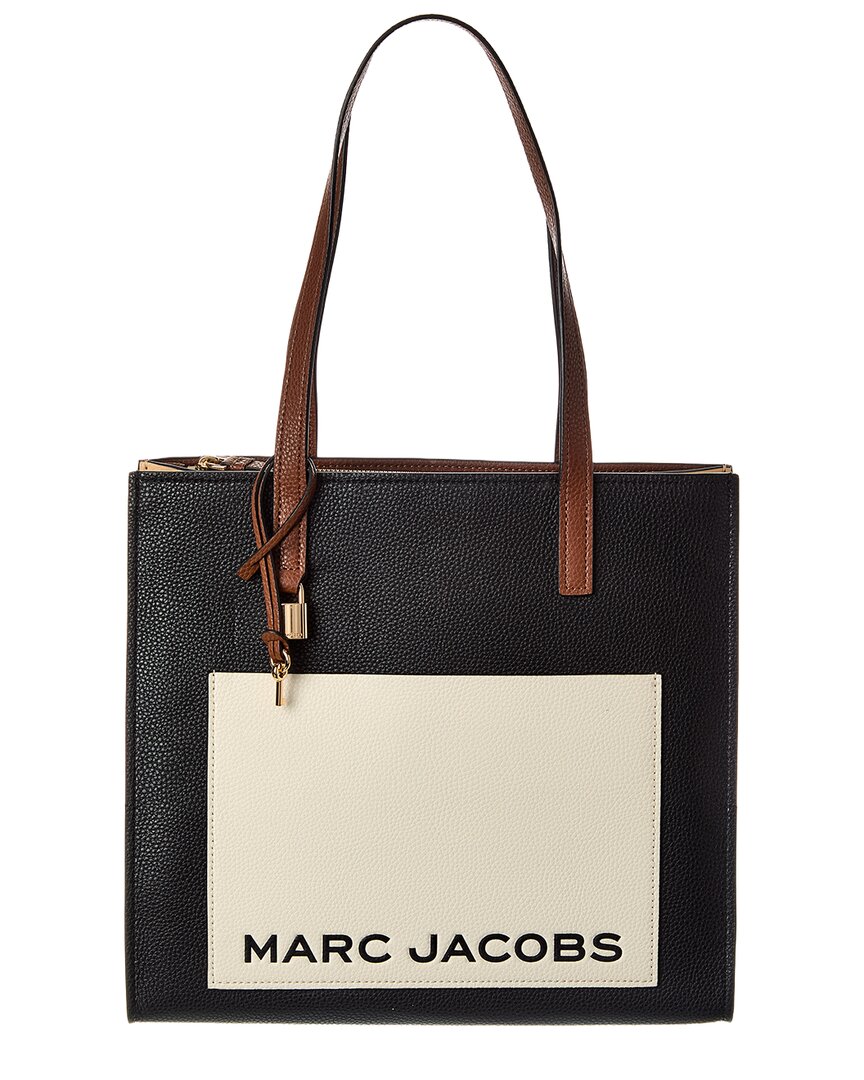 Marc Jacobs Grind Leather Tote In Black