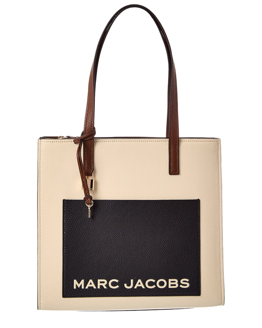Marc Jacobs Grind Leather Tote In White