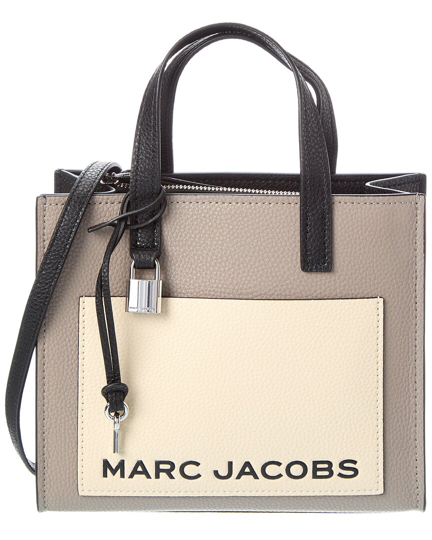 Marc Jacobs Mini Cb Bold Grind Leather Tote In Gray