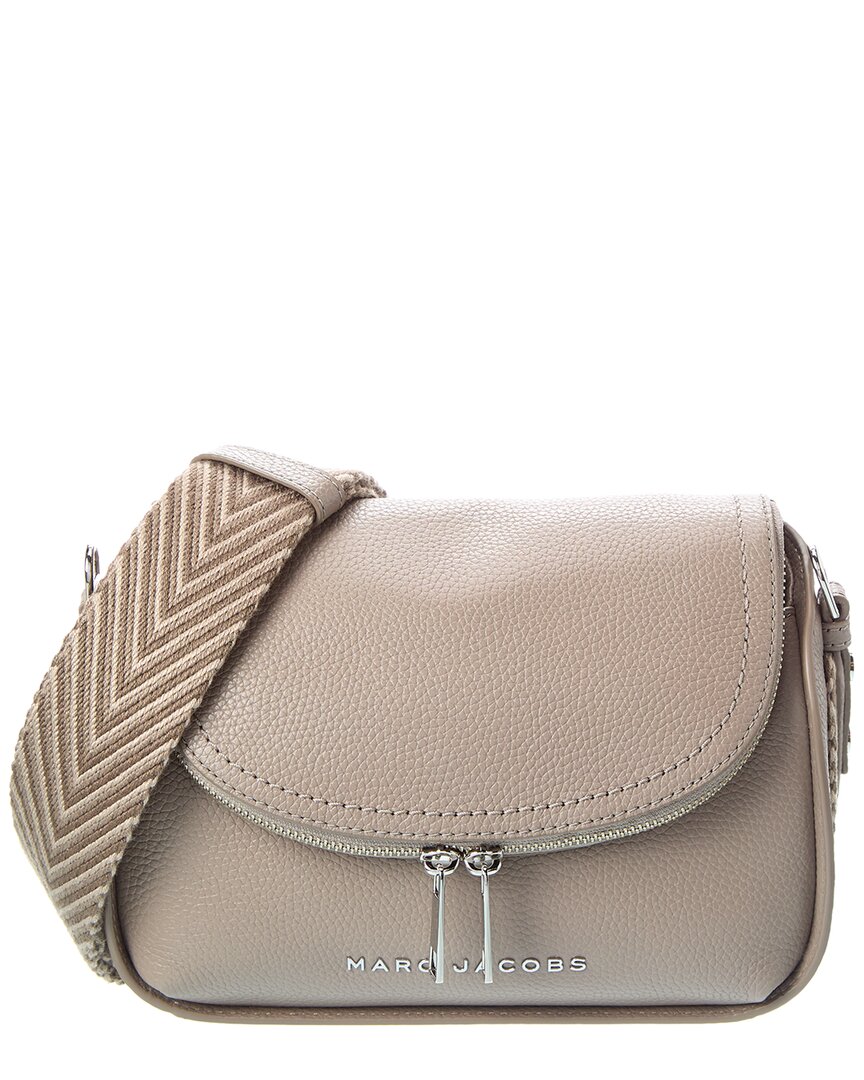 Marc Jacobs Groove 2.0 Webbing Mini Leather Messenger Crossbody In Gray