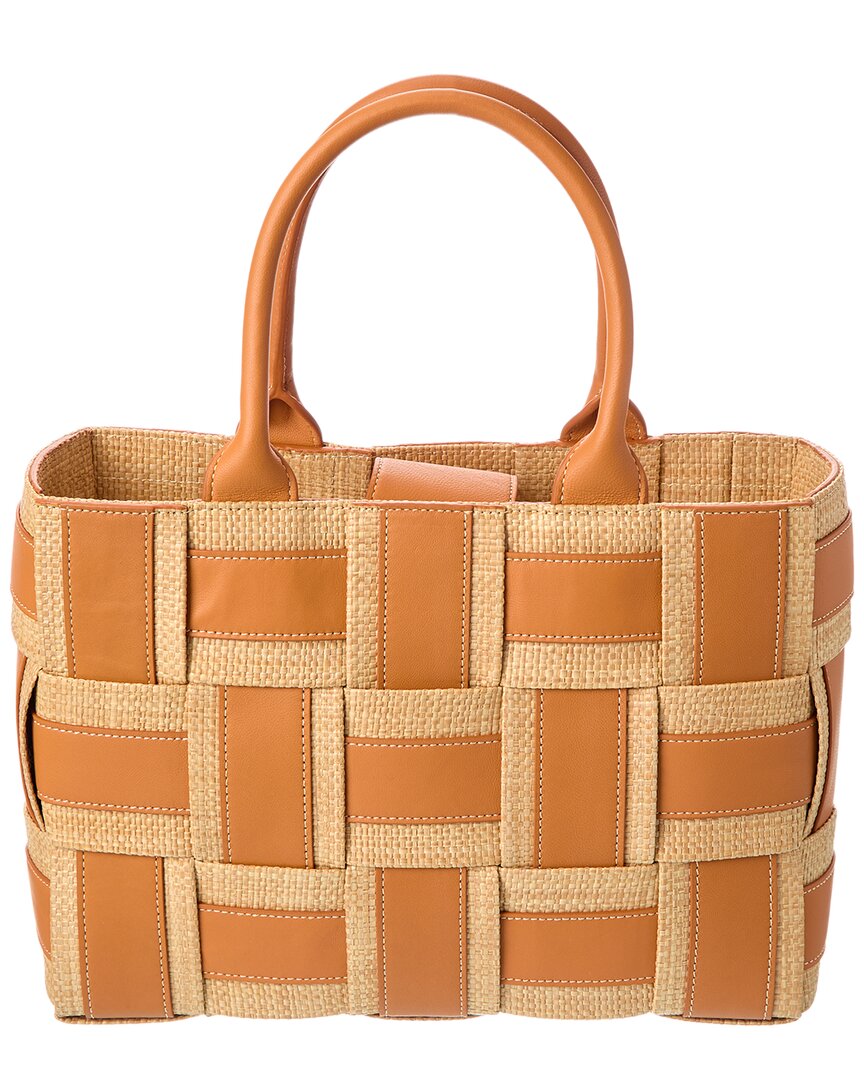 J.mclaughlin Tessare Leather & Raffia Handbag