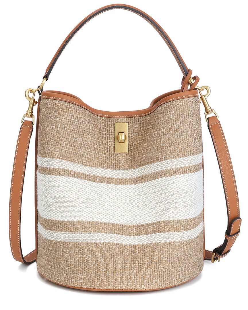 Tiffany & Fred Paris Wool & Leather Bucket Bag