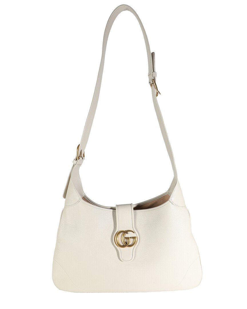 Gucci White Large Aphrodite Leather Hobo Bag