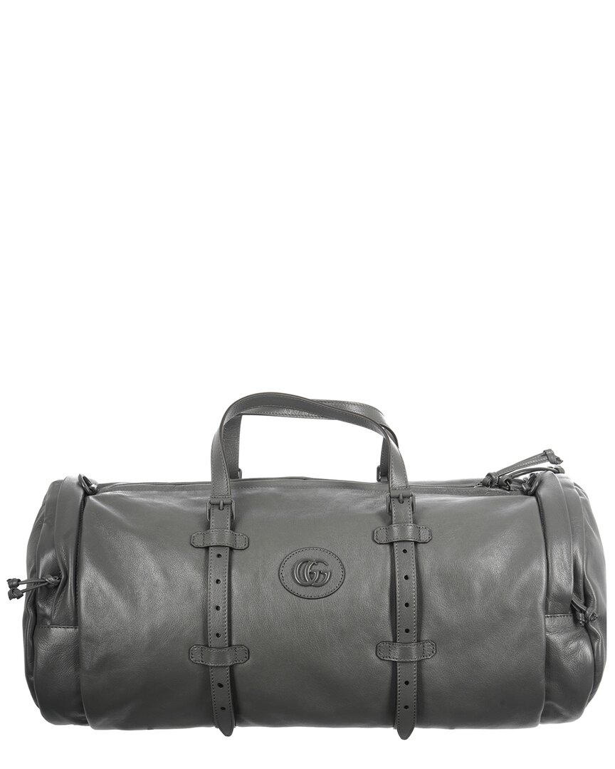 Gucci Double Gg Large Leather Duffle Bag