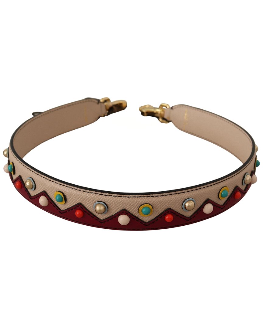Dolce & Gabbana Beige Red Handbag Accessory Leathe In Sand