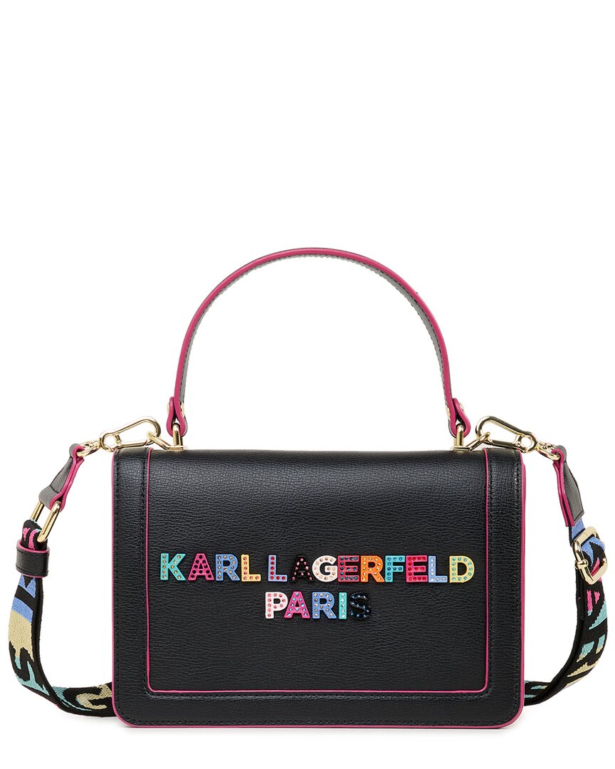 Karl Lagerfeld Simone Front Flap Leather Crossbody