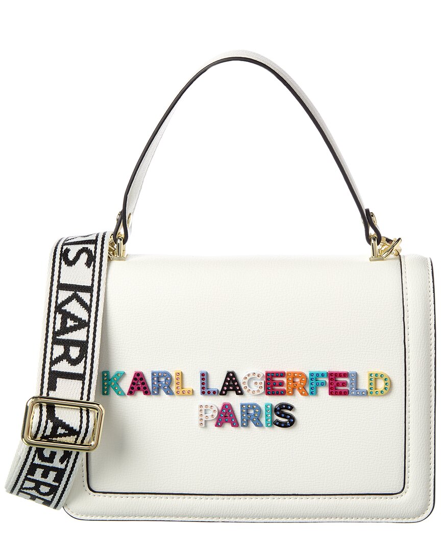 Karl Lagerfeld Simone Front Flap Leather Crossbody