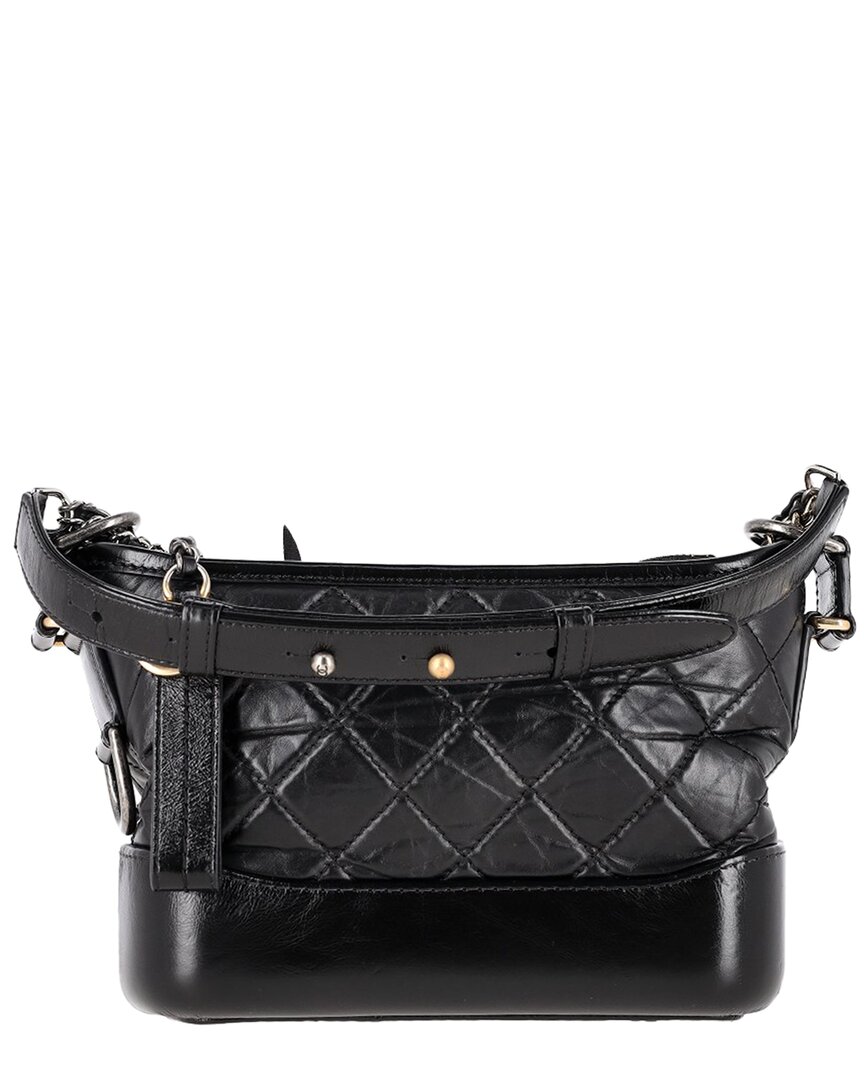 Pre-owned Chanel Black Leather Gabrielle Small Crossbody (authentic Pre-loved)