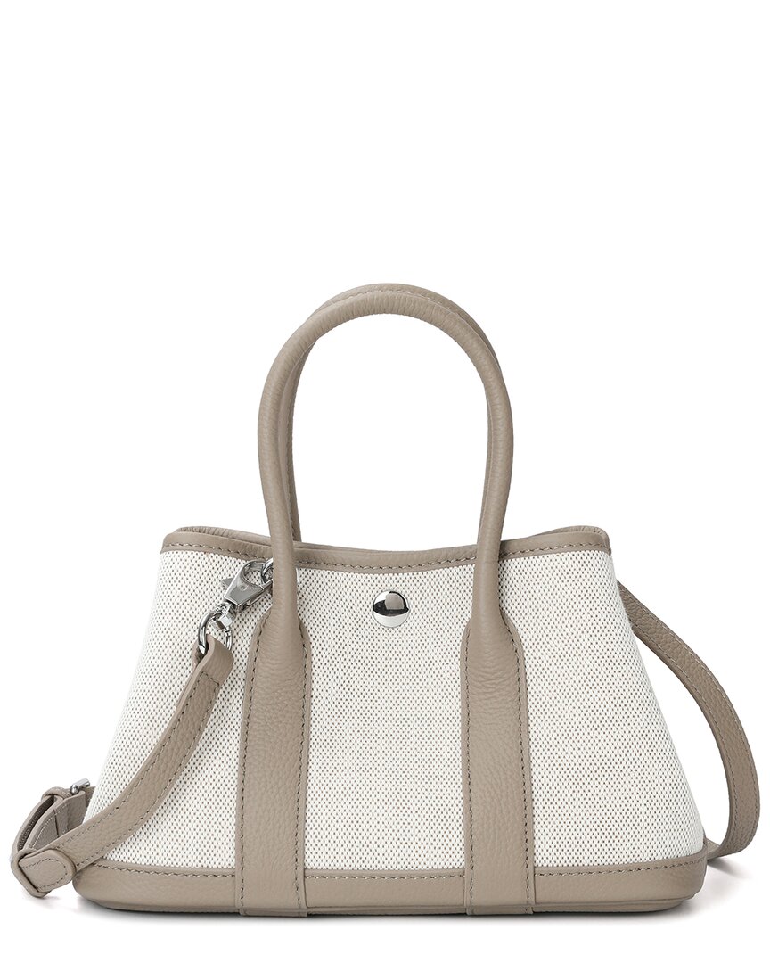 Tiffany & Fred Paris Canvas & Leather Satchel In Brown