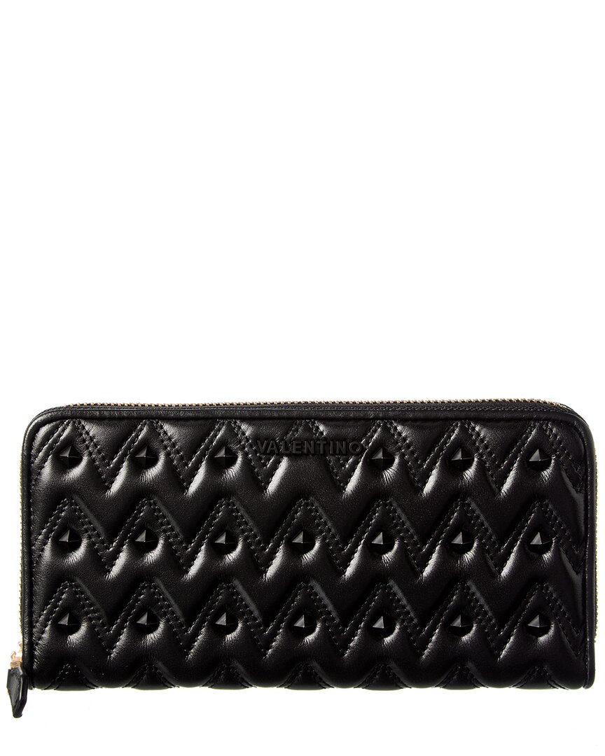 Valentino By Mario Valentino Leonardo Leather Clutch In Black