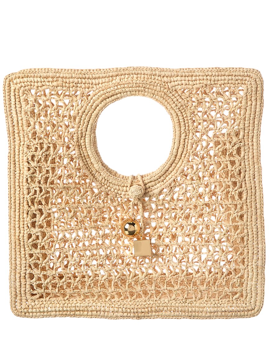 Jacquemus The Spiaggia Small Square Raffia Tote In Brown