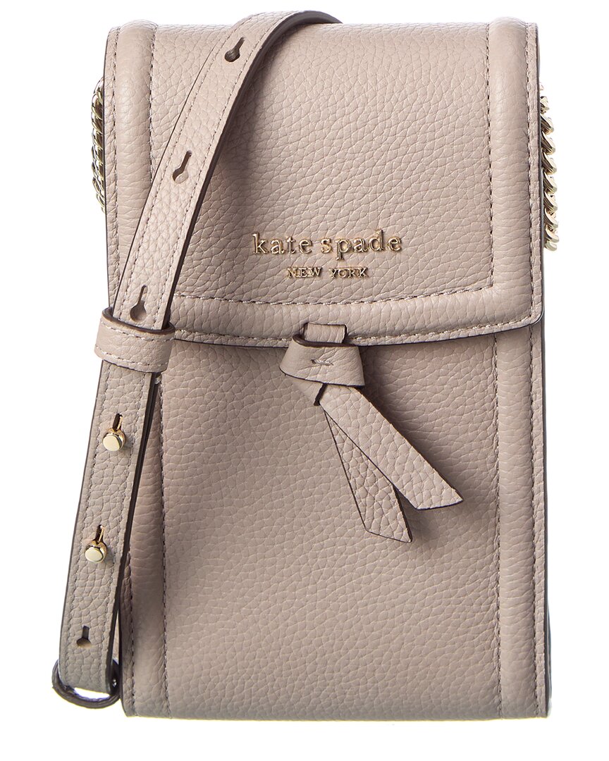 Kate Spade New York Knott Pebbled Leather Ns Phone Crossbody In Brown