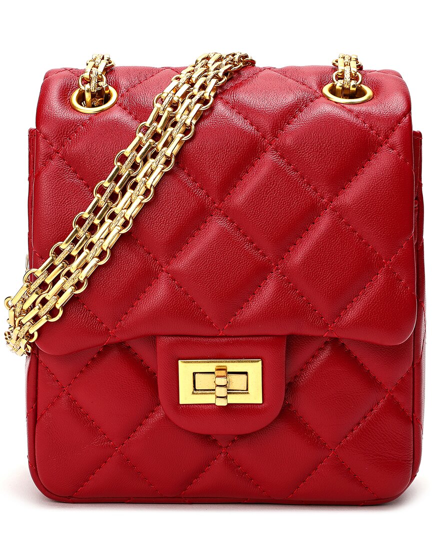 Tiffany & Fred Paris Quilted Sheepskin Leather Crossbody