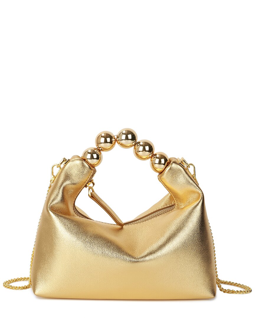 Tiffany & Fred Paris Smooth Metallic Leather Top-handle Crossbody