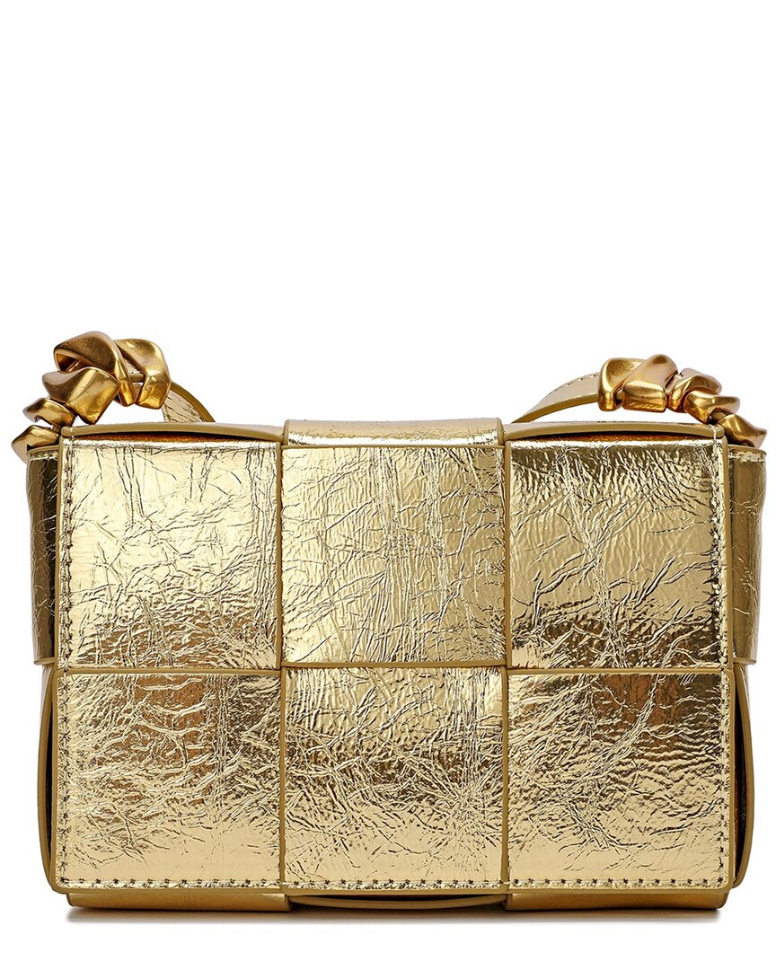 Tiffany & Fred Paris Woven Metallic Leather Crossbody