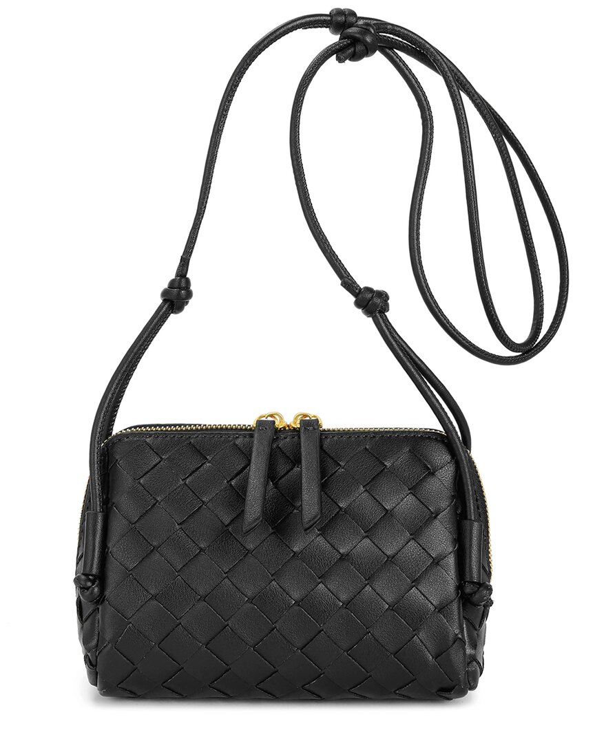Tiffany & Fred Paris Hand-woven Leather Crossbody