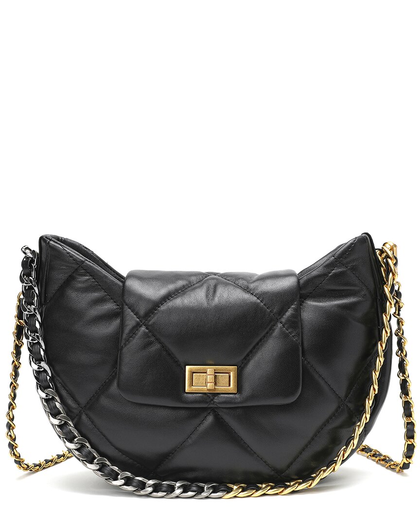 Tiffany & Fred Paris Quilted Sheepskin Leather Shoulder Bag