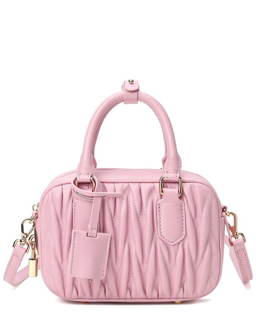 Tiffany & Fred Paris Pleated Leather Satchel