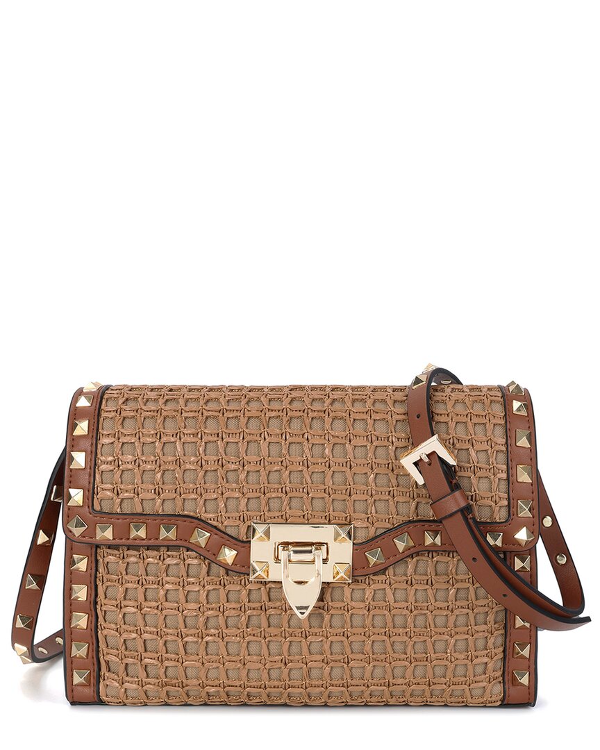 Tiffany & Fred Paris Studded Woven Leather Crossbody