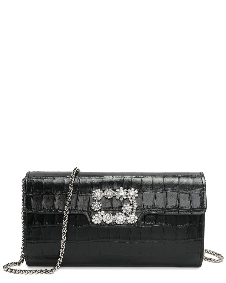 Tiffany & Fred Paris Snake-embossed Leather Clutch