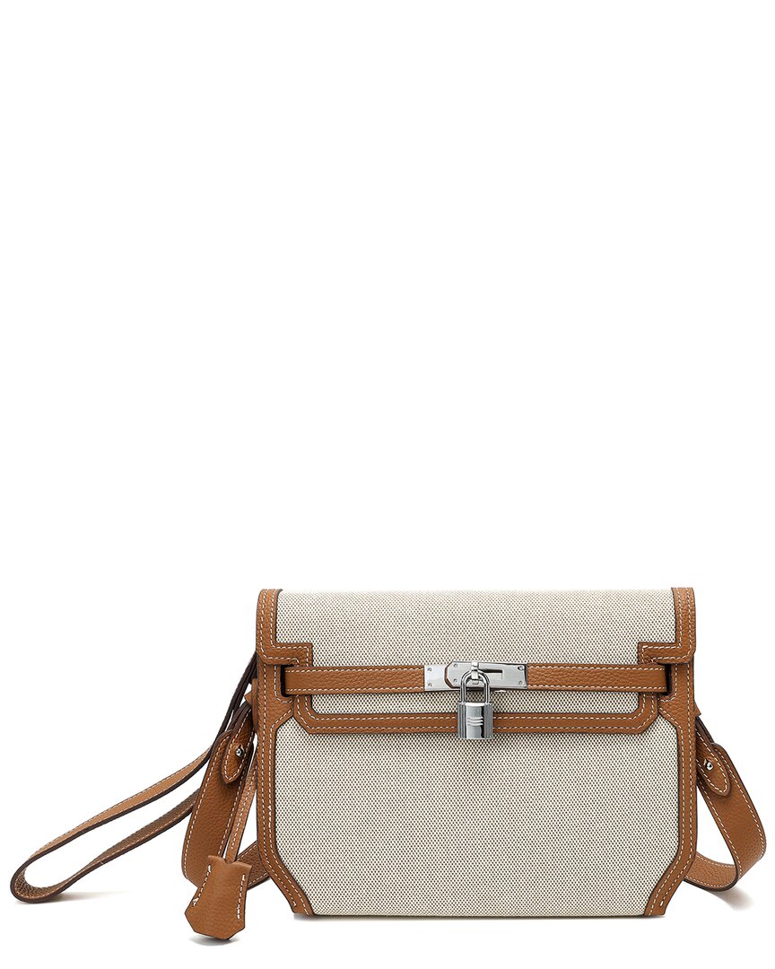 Tiffany & Fred Paris Canvas & Leather Crossbody
