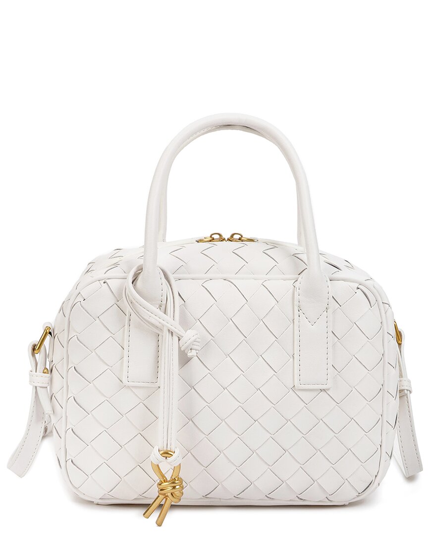 Tiffany & Fred Paris Woven Leather Top-handle Crossbody