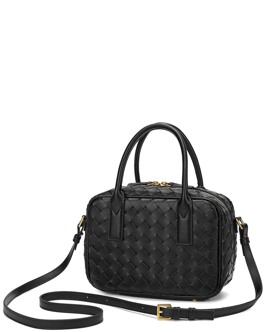 Tiffany & Fred Paris Woven Leather Top-handle Crossbody