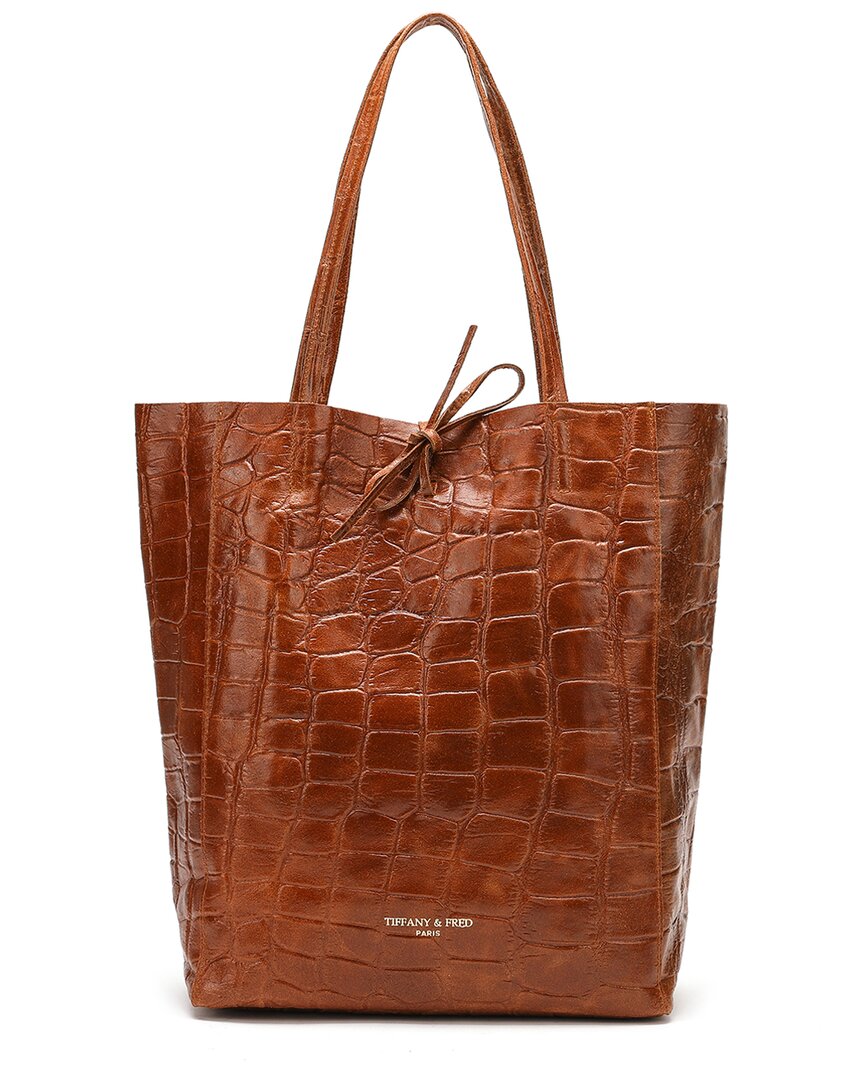 Tiffany & Fred Paris Croc-embossed Leather Tote