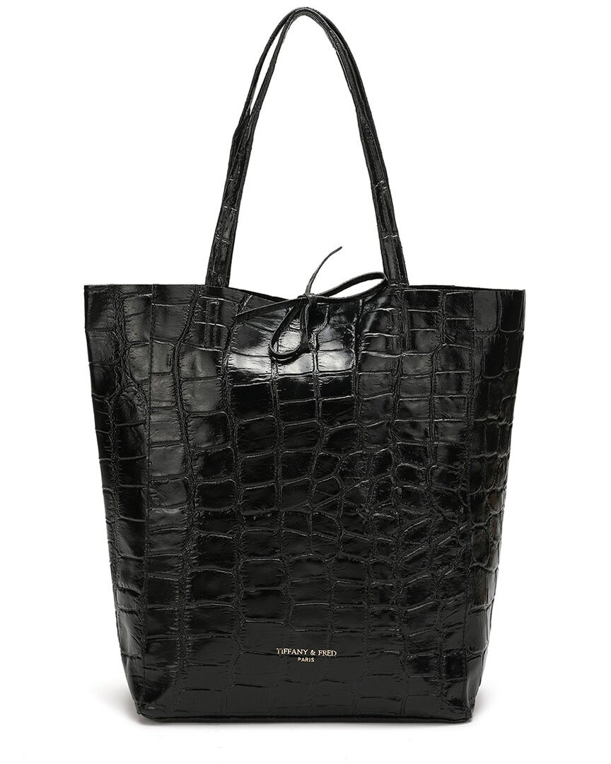 Tiffany & Fred Paris Croc-embossed Leather Tote