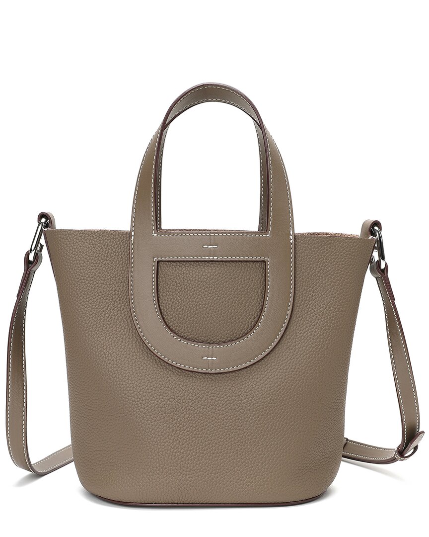 Tiffany & Fred Paris Top-grain Top Handle Leather Crossbody