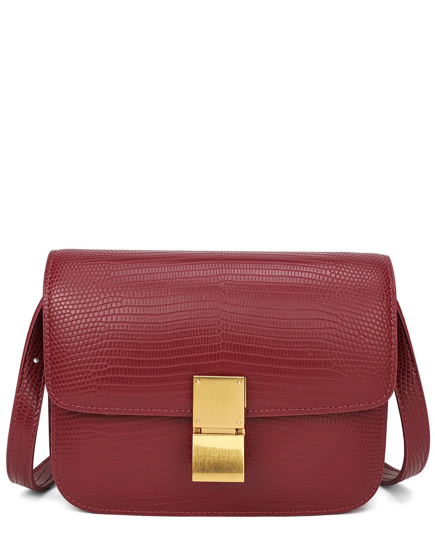 Tiffany & Fred Paris Lizard-embossed Leather Crossbody
