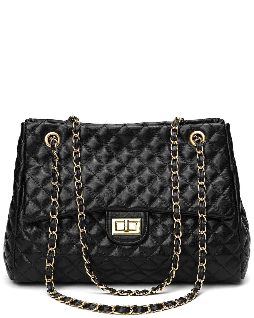 Tiffany & Fred Paris Full-grain Quilted Leather Tote