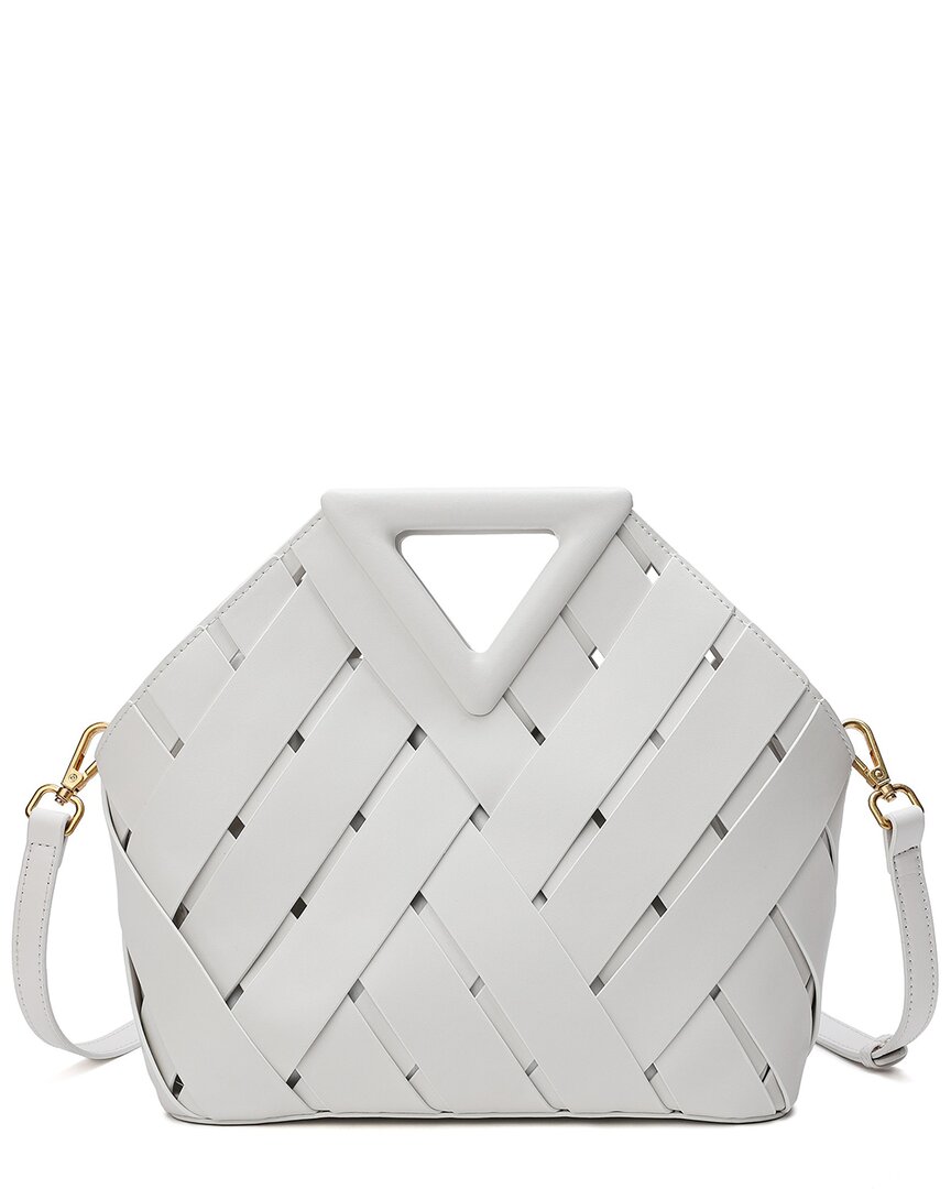 Tiffany & Fred Paris Smooth & Perforated Leather Shoulder Bag