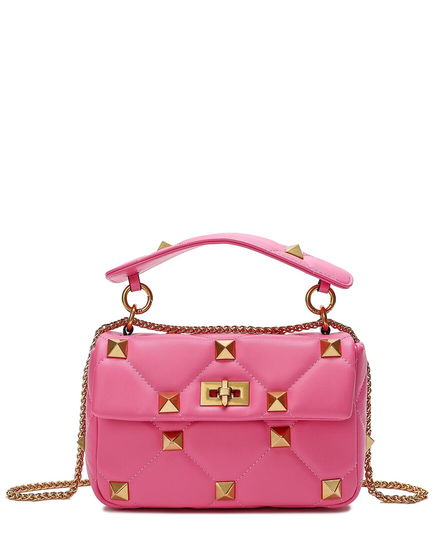 Tiffany & Fred Paris Studded Sheepskin Leather Shoulder Bag