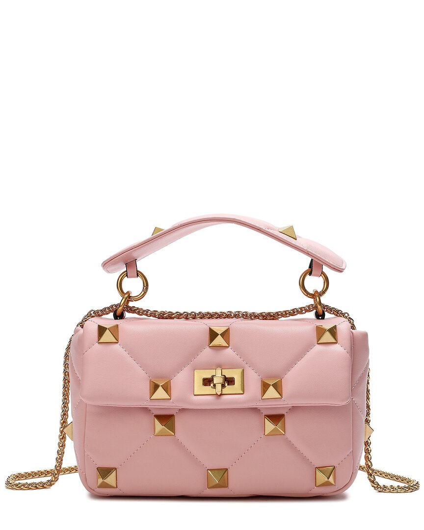 Tiffany & Fred Paris Studded Sheepskin Leather Shoulder Bag