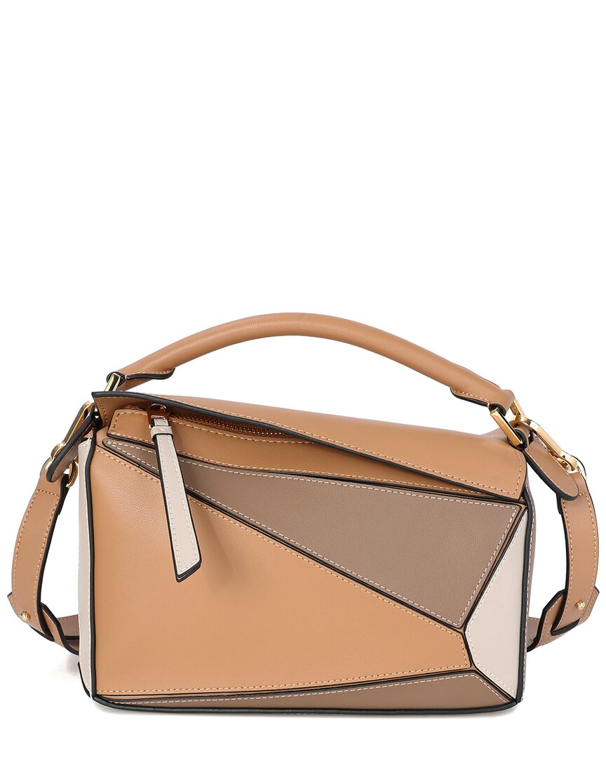 Tiffany & Fred Paris Geometric Leather Messenger Bag