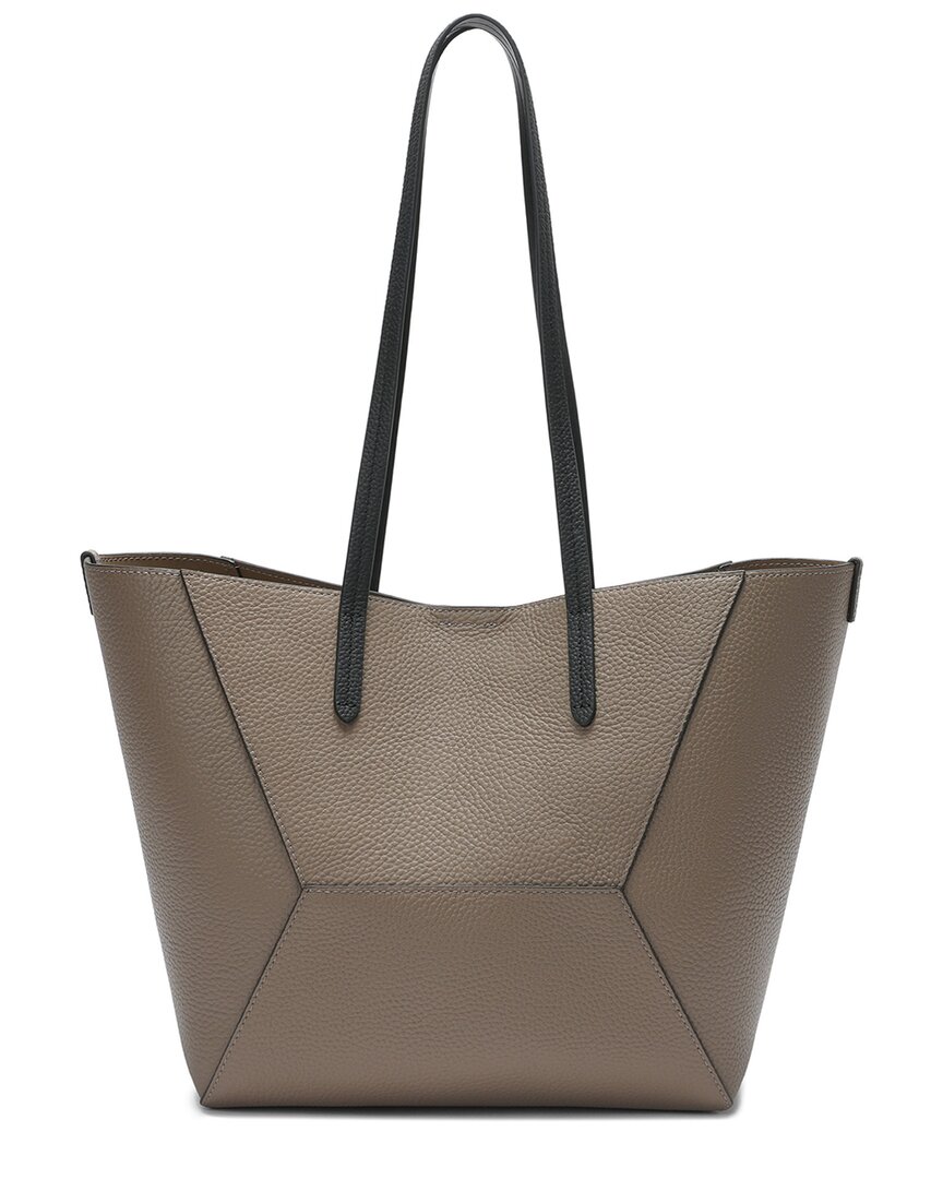Tiffany & Fred Paris Full-grain Geometric Leather Tote