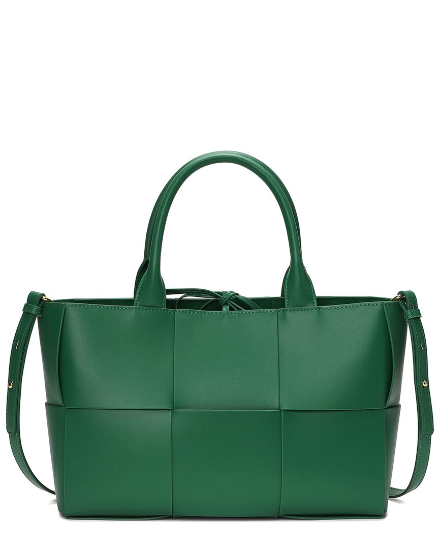 Tiffany & Fred Paris Smooth Woven Leather Top Handle Tote