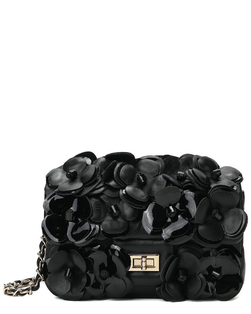 Tiffany & Fred Paris Full-grain Floral Leather Shoulder Bag