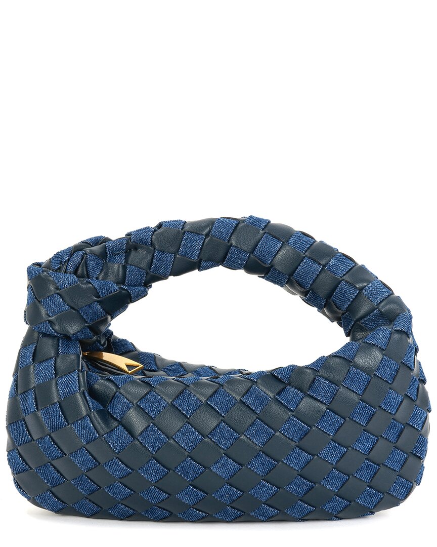 Tiffany & Fred Paris Woven Leather & Denim Pouch