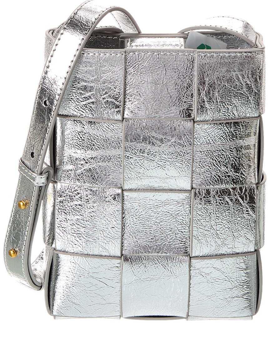 Tiffany & Fred Paris Hand-woven Leather Vertical Crossbody Bag