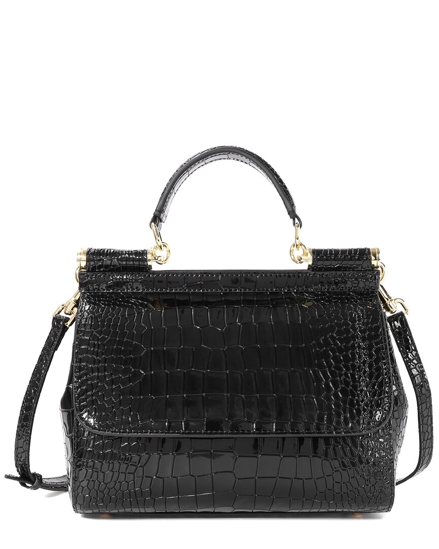 Tiffany & Fred Paris Croc-embossed Leather Satchel